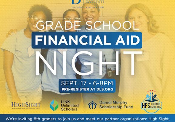 Grade School Financial Aid Night event poster.