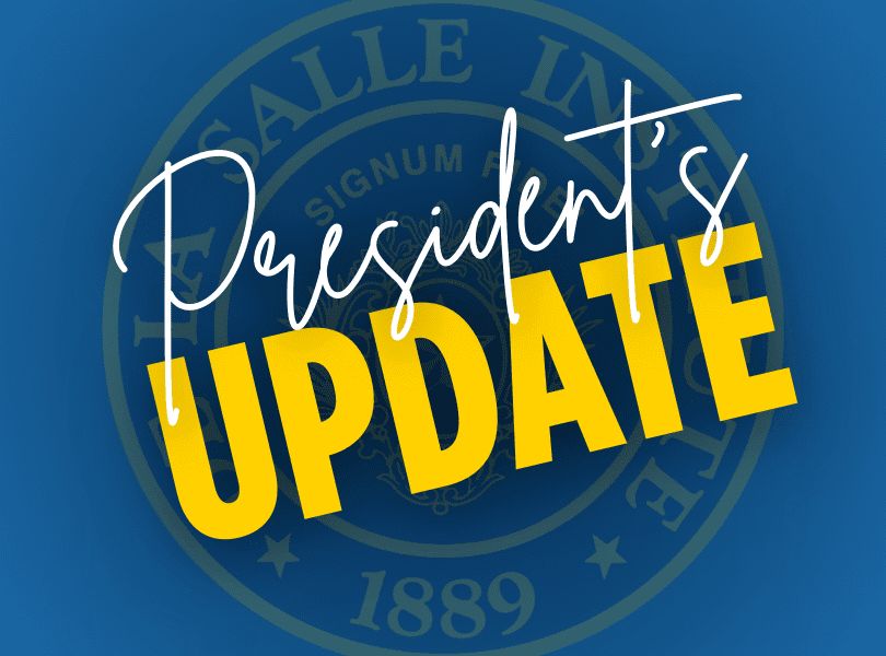 President's Update text on blue background.